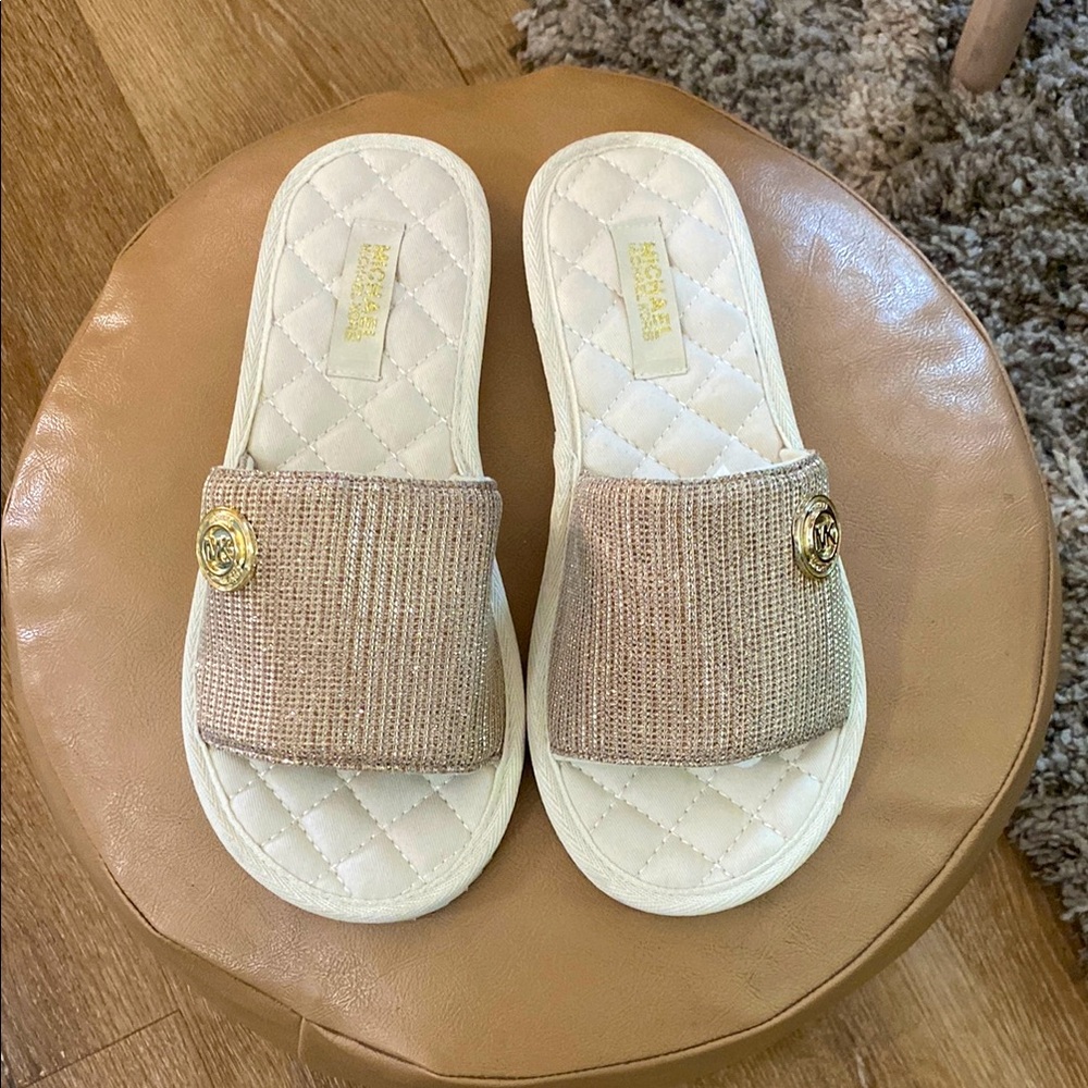 Michael kors Janis slide metallic gold